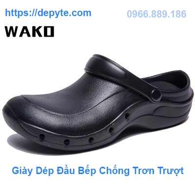 G Wako trượt giày mùa hè thở đầu bếp trượt vận chuyển giày công việc bếp dép giày lười lỗ giày