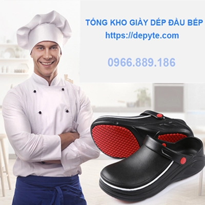 Giày đầu bếp chống trượt - dép chống thấm nước và dầu , chống vật sắc nhọn đâm vào chân- Dép công nhân nhà máy - giày sạch giày dép phẫu thuật