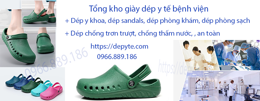 Dép y tế có quai, dép sandals bệnh viện phòng khám, dép chống trơn trượt, chống thấm nước, thoải mái trong quá trình làm việc