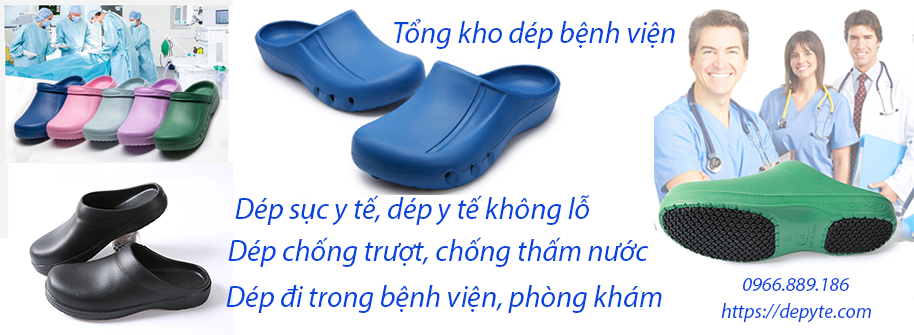 Dép sục y tế không lỗ dành riêng cho các y tá bác sỹ bệnh viện, phòng khám chất lượng cao, khử mùi, không thấm nước, không trượt, có khả năng chống mài mòn tốt