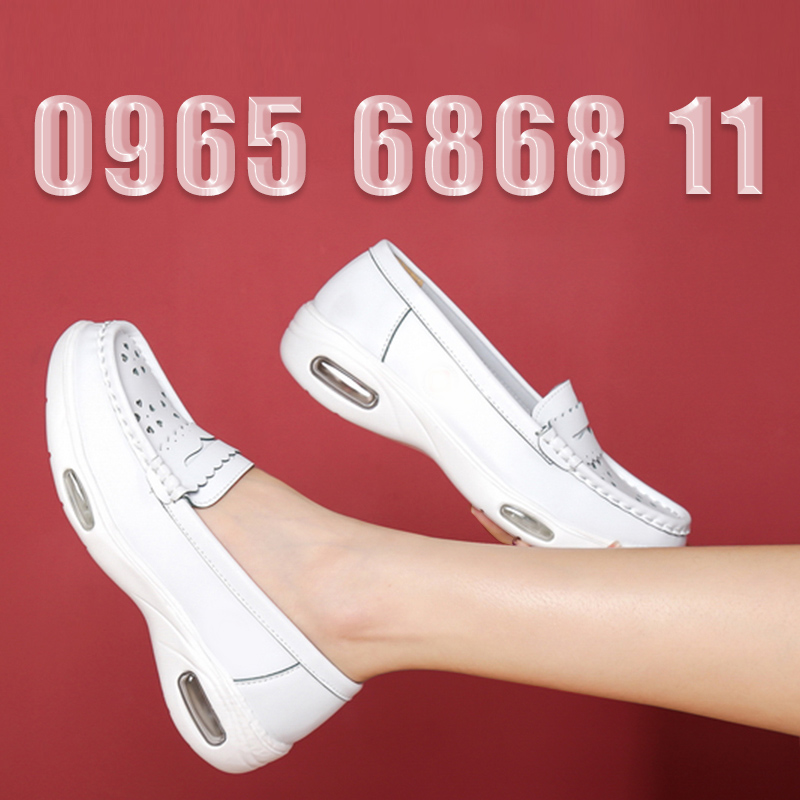 Giày bác sĩ y tá nữ chất liệu da chống thầm nước chịu nhiệt độ cao giày dép phòng mổ phòng khám chống trượt