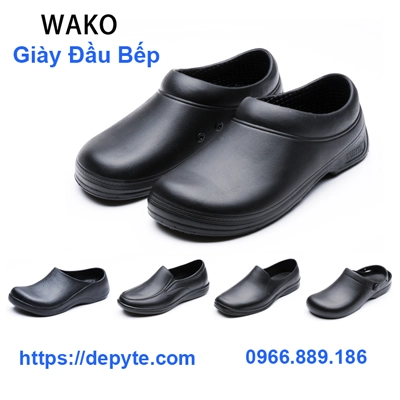 Genuine Wako trượt g giày đầu bếp dành cho nam giới và phụ nữ trượt làm việc nhà hàng khách sạn ăn uống bếp chuyên dụng dầu không thấm nước
