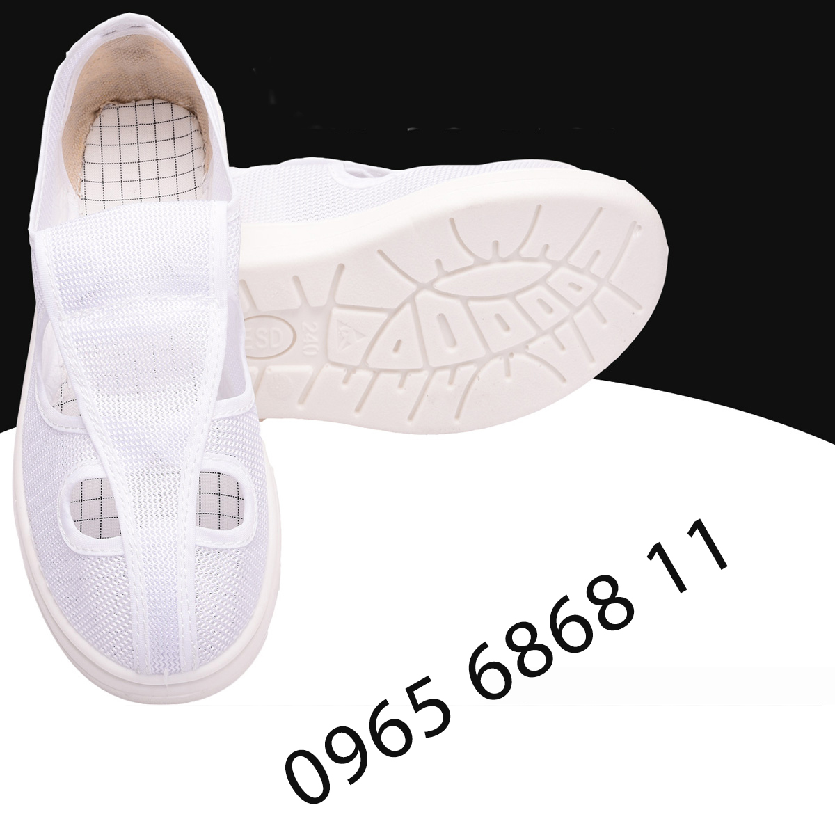 Giày chống tĩnh điện vải cotton đế PU mềm mại thoáng khí giày bảo hộ siêu nhẹ